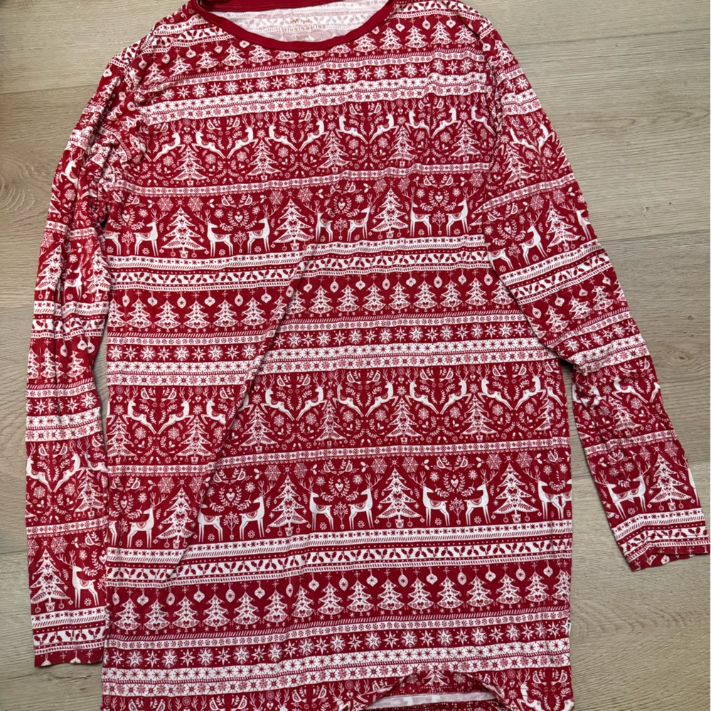 Little Sleepies Red and White Holiday Pajama Top